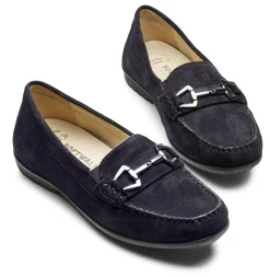 SOFTWALK Loafers > Mokassin i mockaskinn Blå