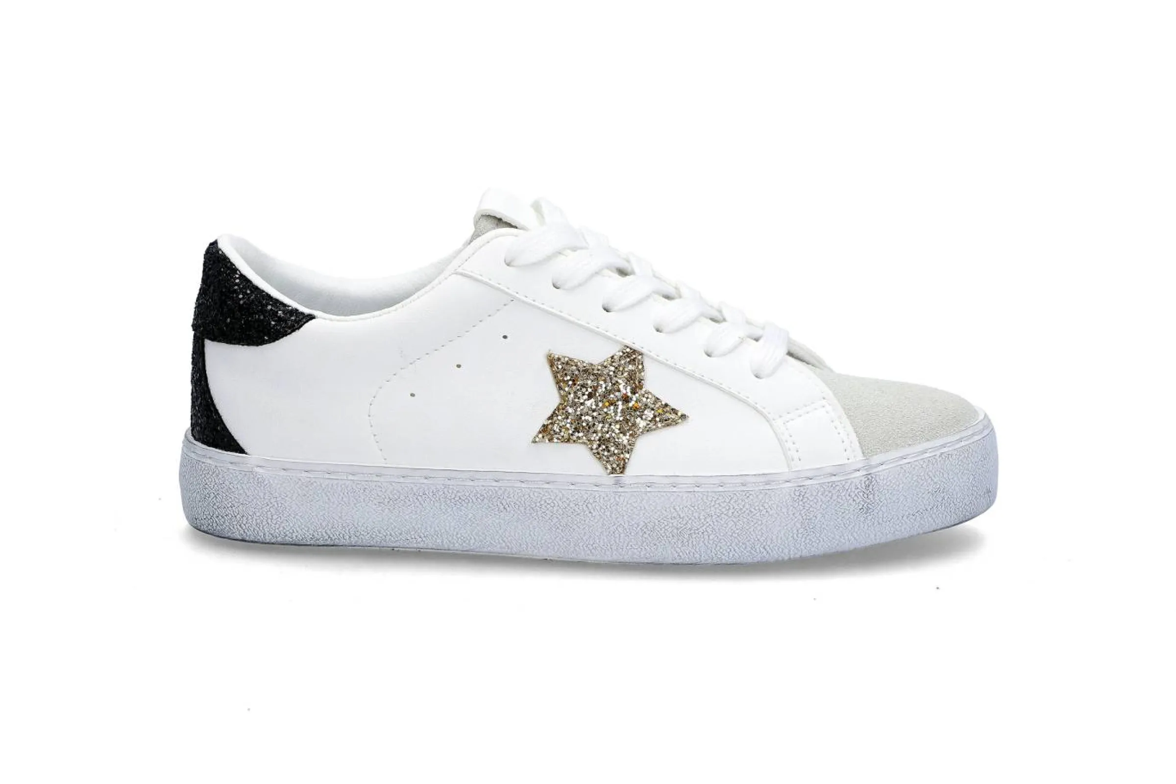 BLACK Sneakers > Sportiga sneakers med glitter Vit