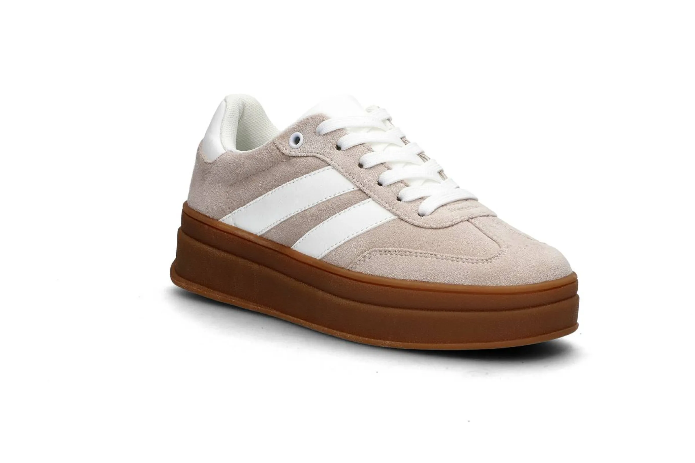 BLACK Sneakers > Sportig plattform-sneaker Beige