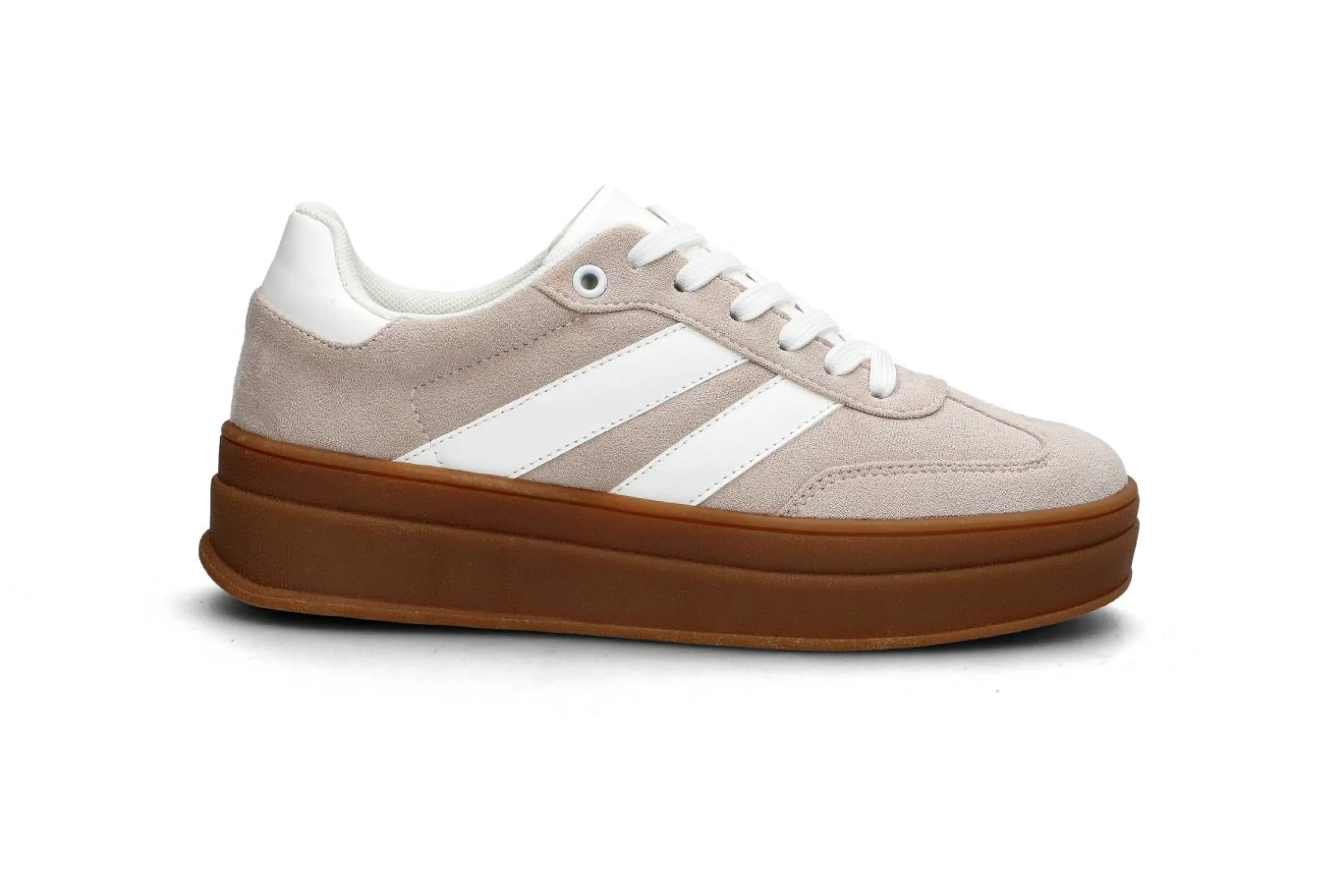 BLACK Sneakers > Sportig plattform-sneaker Beige